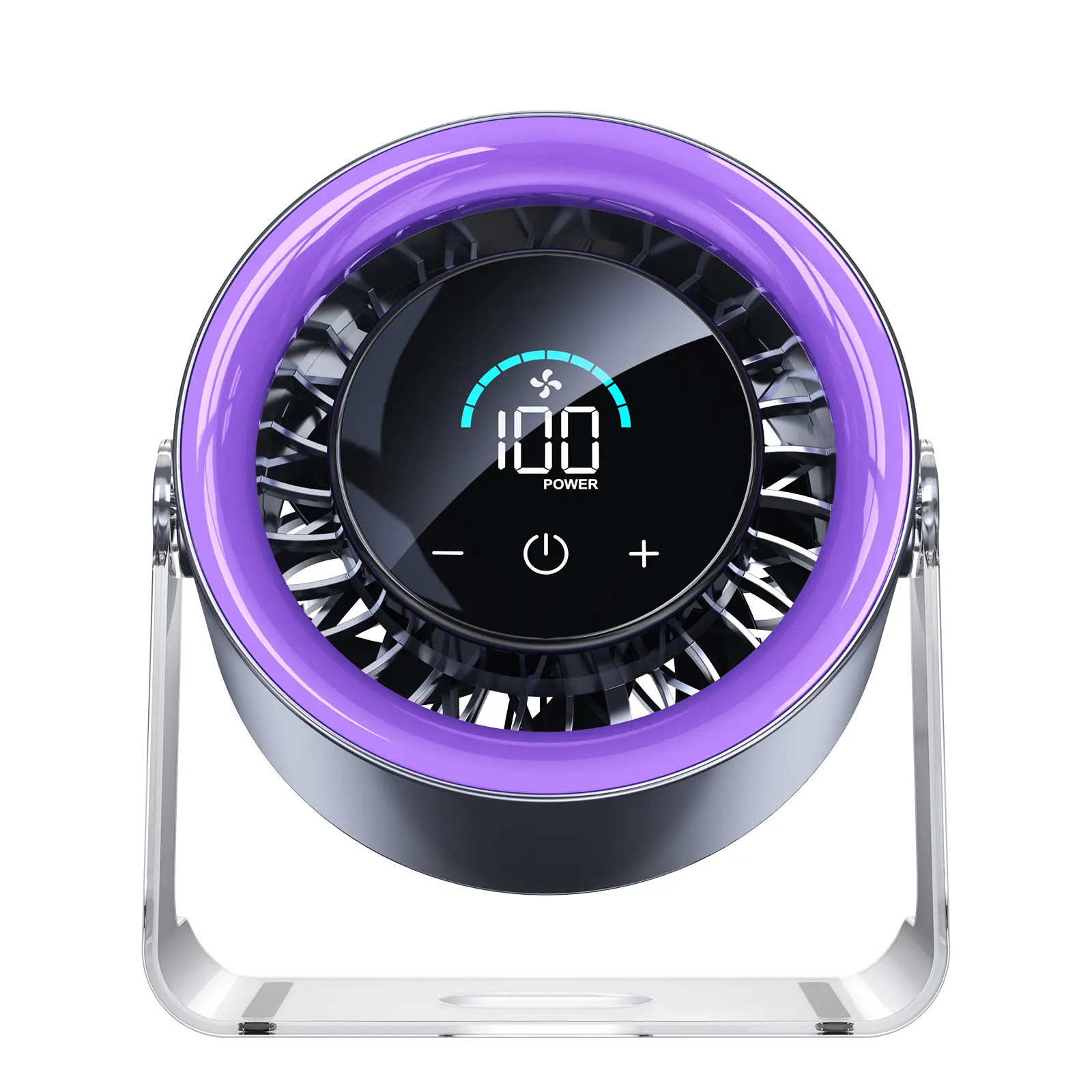 Coolhill Desktop Fan Turbo Table Fan, Travel Vacation Essentials for Office, 100-Speed Digital Display, Low Noise, Rechargeable Battery, Dual Adjustment Modes, Portable Quiet Cooling Fan, Tech Gadgets for Office Work Accessories