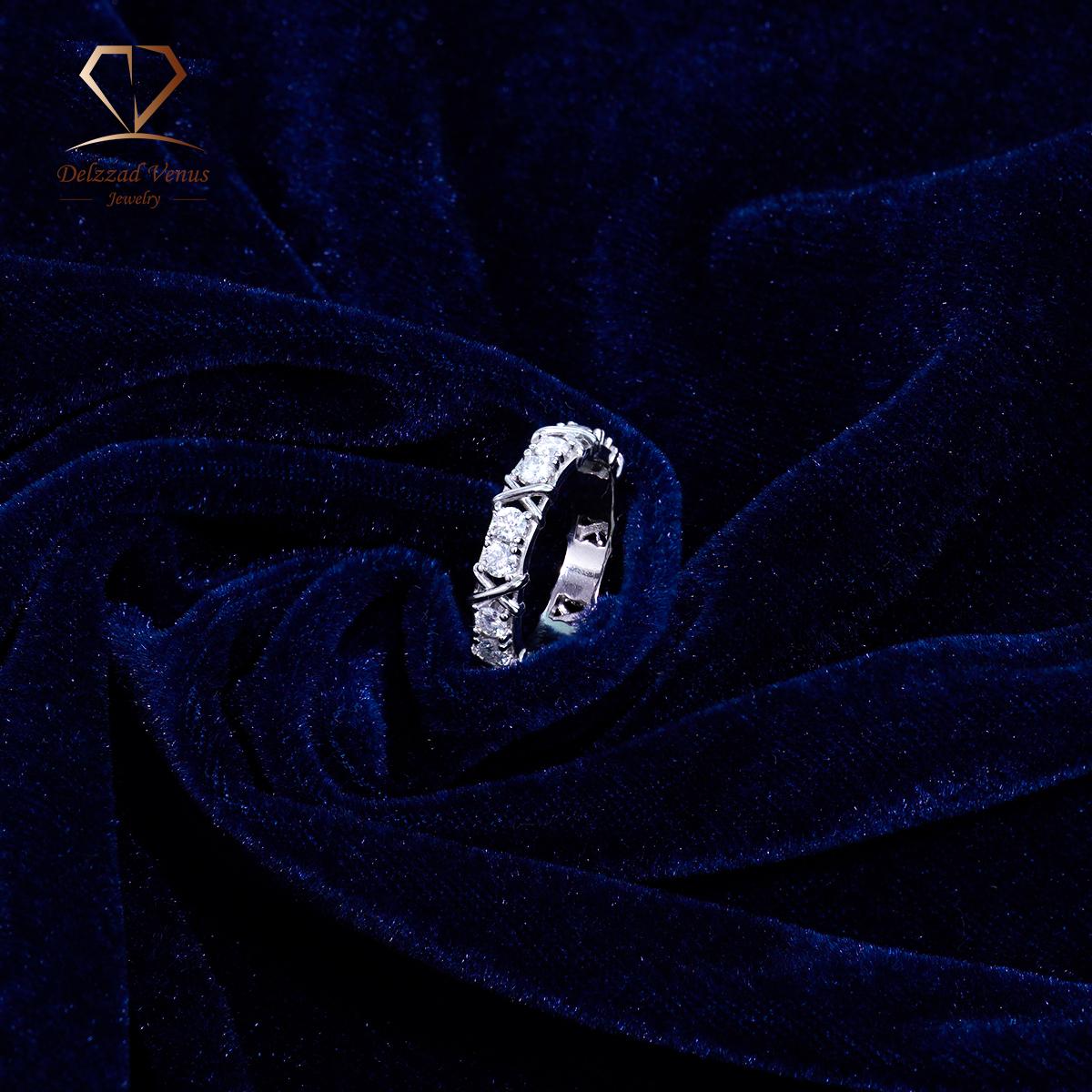 Delzzad S925 VVS Synthetic Moissanite Cross Eternity Ring Gift For Wedding Anniversary Delzzad S925 VVS Synthetic Moissanite Cross Eternity Ring Gift For Wedding Anniversary