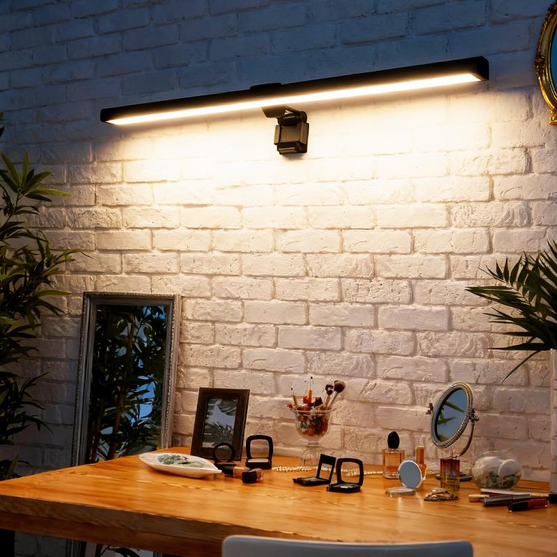 Modern Bathroom Vanity Mirror LED Light 11.8 Inches USB-Powered Adjustable 3-Color Temperature LED Bathroom Vanity Light with Simple Base for Mounting Above the Mirror Ideal for Bathroom Mirrors