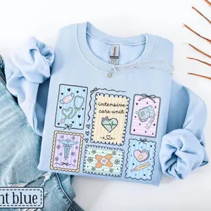 Intensive Care Unit Sweatshirt • ICU Nurse Stamp Sweater • ICU Nurse Gift • Icu Tech Work Crewneck • Intensive Care Unit Doctor Rn Gifts