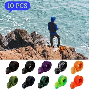 10Pcs Braided Mesh Fishing Rod Sleeves - Rod Sock Fishing Rod Sleeve,Woven Net Rod Protectors Cover for Casting Sea Fishing Rod/Spinning