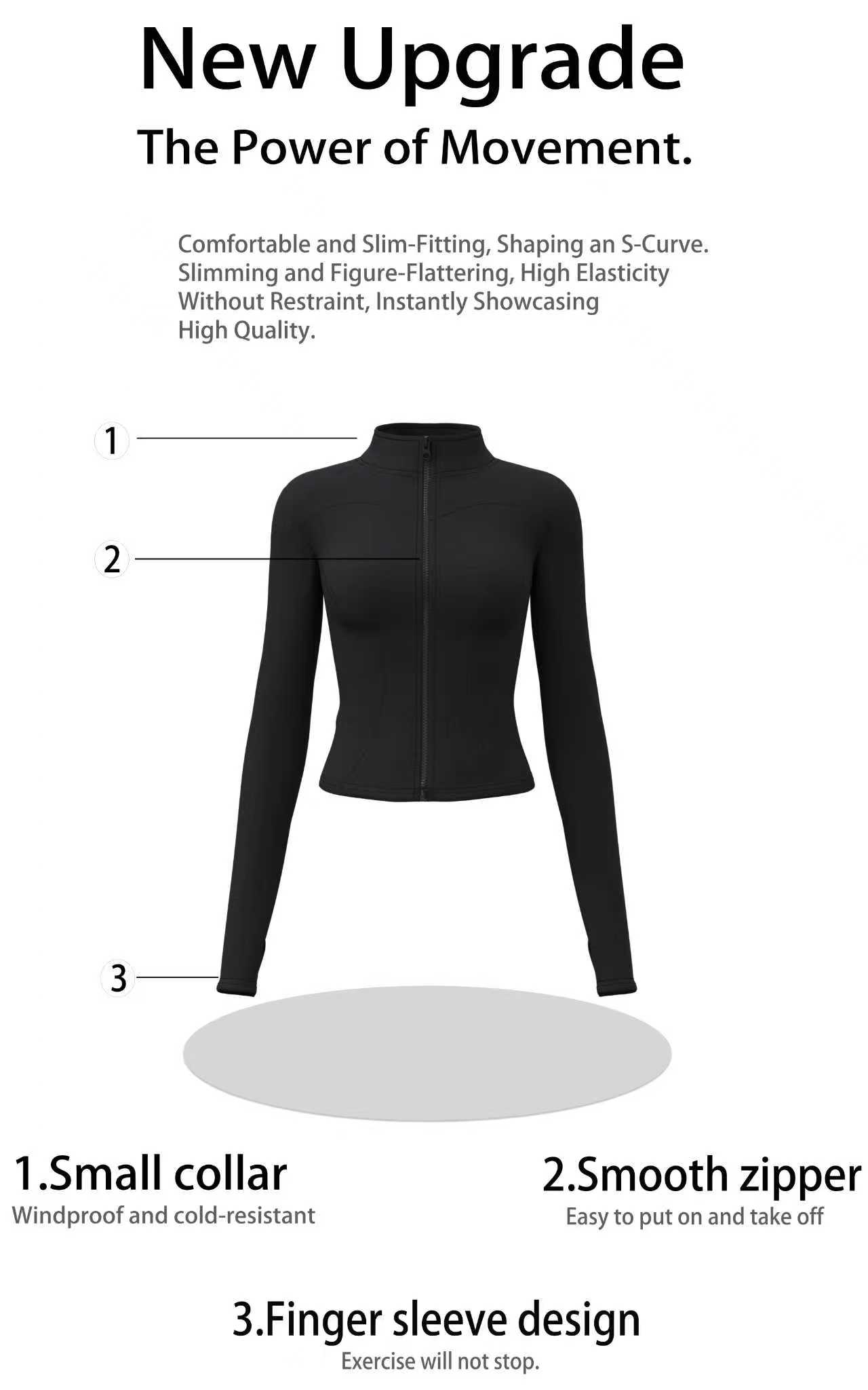 Zip-Up Athletic Jacket - Lightweight Women's Sports Jacket-Slim Fit Stretchy Polyester Fabric for Workouts & Casual Wear - Available in - Activewear for Women Fitness Jacket shaping jacket bbljacket