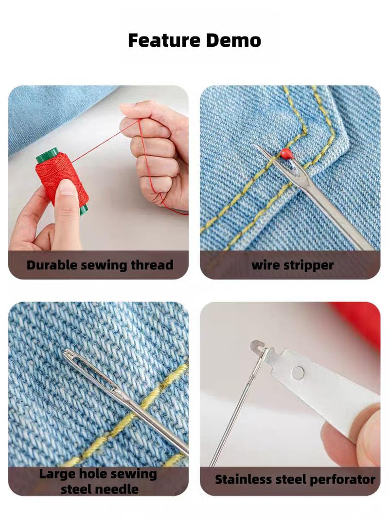 34PCS Big Eye SteelNeedles Set-Long& Thin Handmade Quilting & Sewing Needles Kit for DlY Sewing Projects