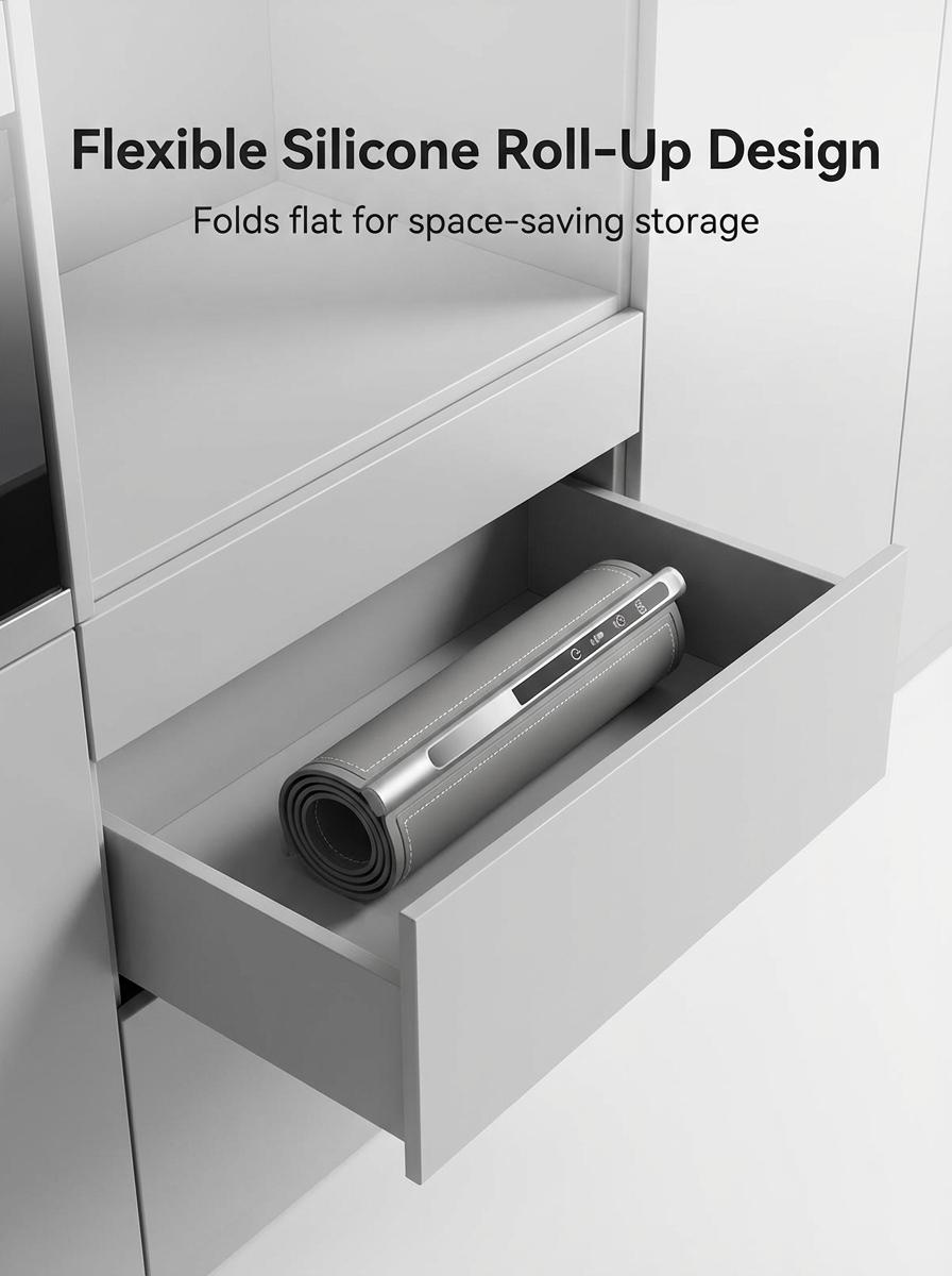 Sanbai Smart Food Warming Mat with 8-Temp Settings & 8H Timer, Keep Food Warm or Defrost, Large Fast Heating Tray, Rollable Silicone, Multifunctional, Perfect for Family Dinners & Holiday Parties, Home use