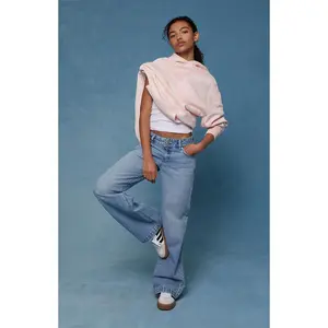 Pacsun Women's Casey Low Rise Baggy Jeans Double Button Medium Indigo