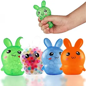 Easter Basket Stuffers, 4 Pack Squishy Easter Bunny Stress Balls for Adults, Easter Basket Stuffers, Easter Toys Stress Relief Fidget Balls ,Easter Basket Ideas Gifts, Popping & Jumping Toys