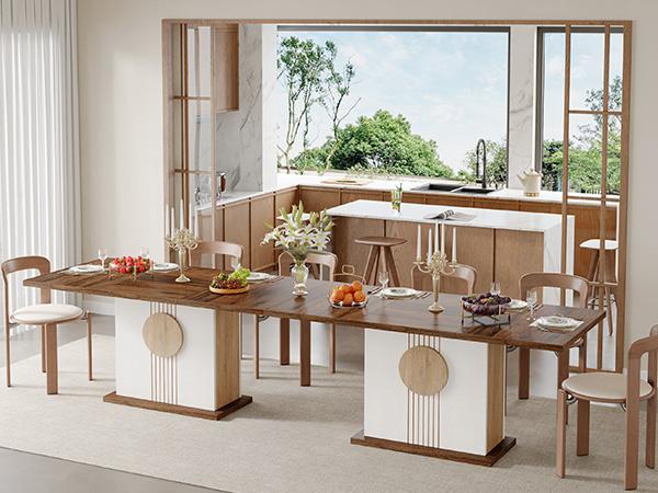 Tribesigns 55" Rectangular Dining Table for 4 to 6 People, Farmhouse Wood Dinner Table for Kitchen, Dining Room (Chair Not Included) Modern Furniture