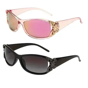 Butterfly-Shaped Sunglasses (Women’s Style) — Vintage wraparound design with polarized lenses, ideal for driving, beach, and parties | Fashionable protective sunglasses