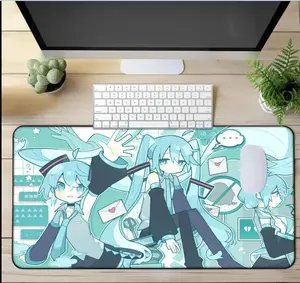 Hatsune Miku Desk Mat - Vocaloid Themed Mousepad, Round Neck Classic Man Top for Miku Fans, Anime Mouse Pad, Desk Mat, PC Accessories.