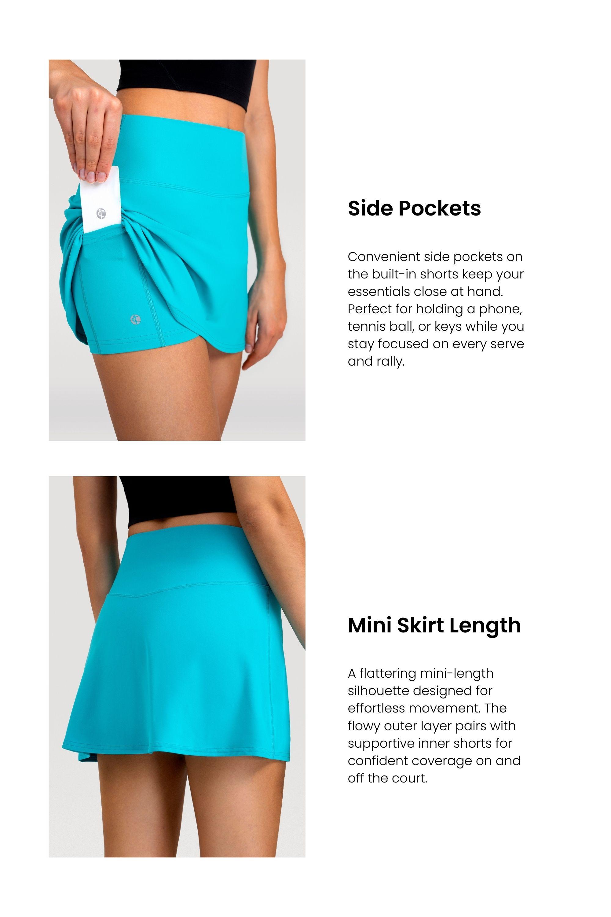 Colorfulkoala Dreamlux High Waisted Tennis Skirt for Women with Built-in Pocket Shorts – Buttery Soft Athletic Skort