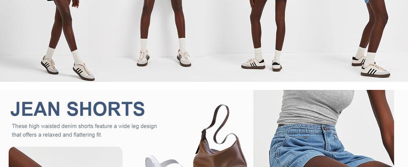 Imily Bela Women's Casual Jean Shorts High Waisted Denim Shorts Wide Leg Summer Shorts with Pockets