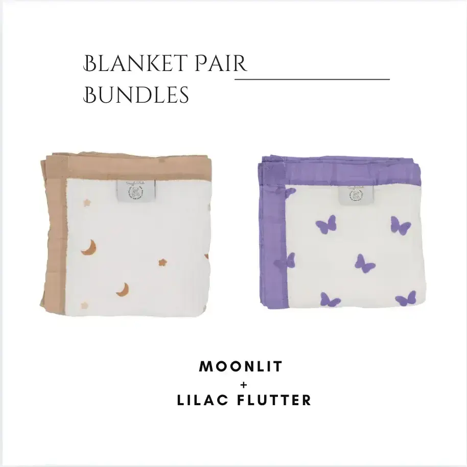 Moonlit + Lilac Flutter Blanket Bundle