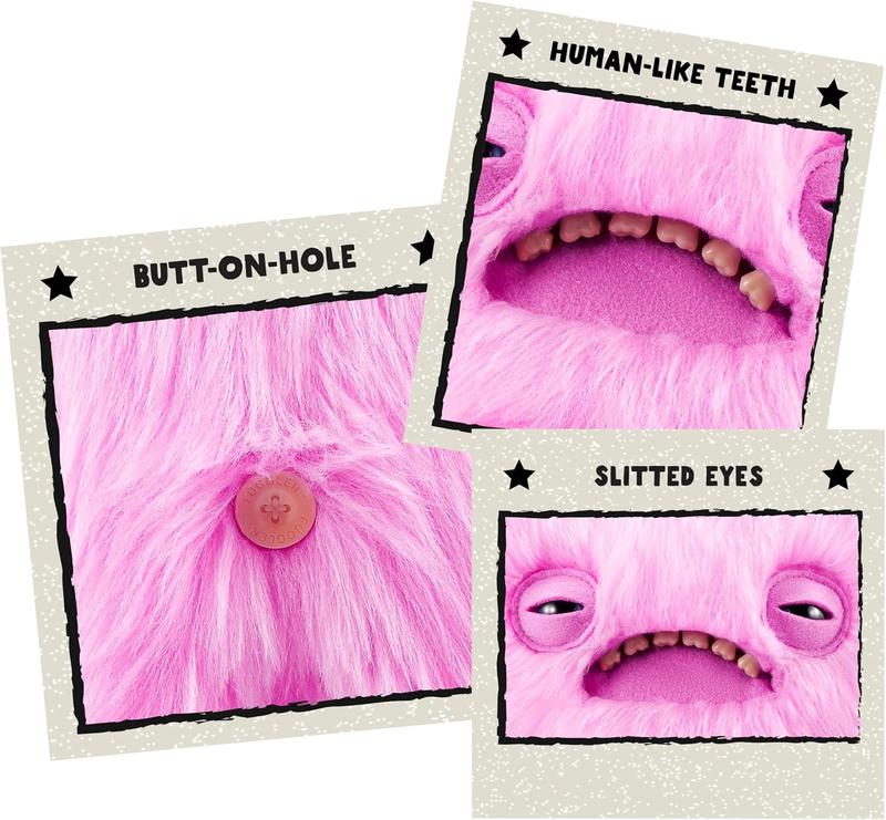 2PCS Fuggler Love Fugg Red: Collectible Ugly Monster Plush & Stress Relief Fidget Toy Cute Toothed