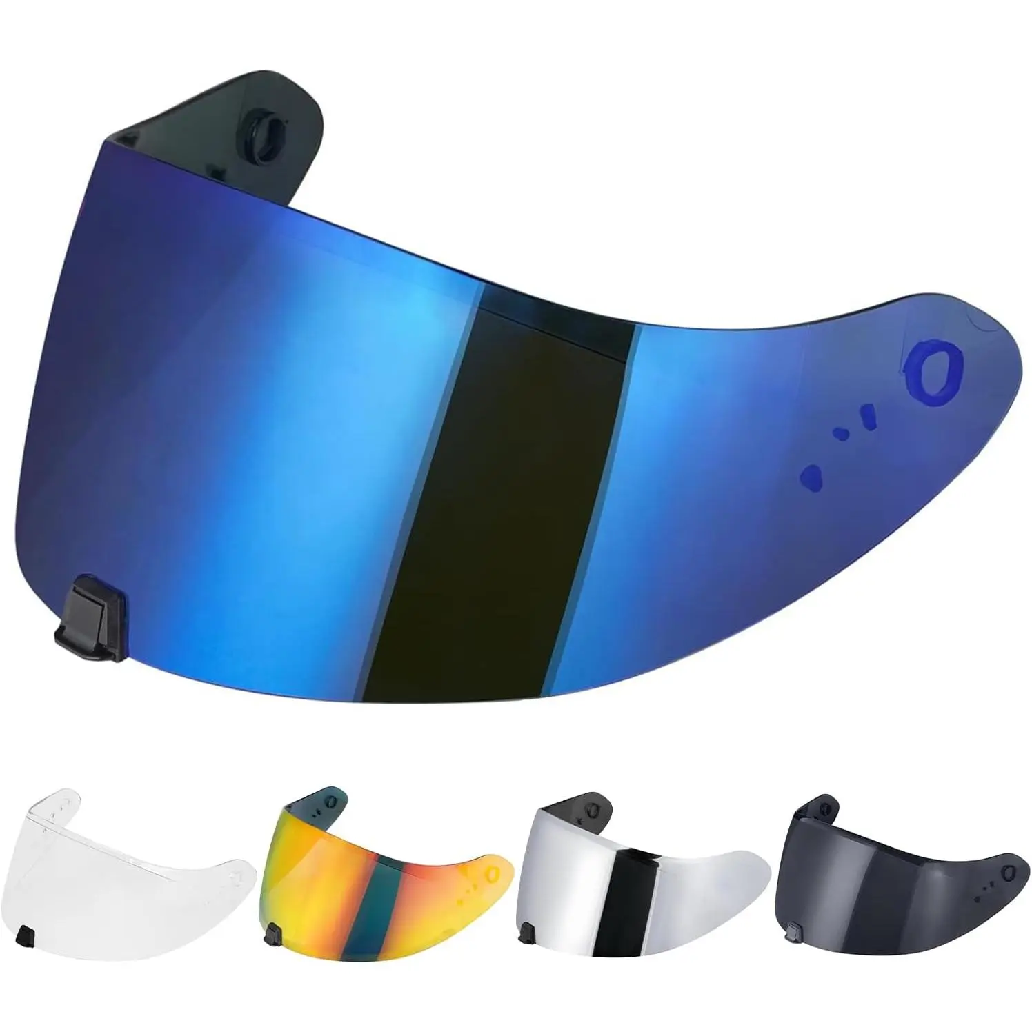 R420 Visor Shield Repalcement, UV Protection Outer Face Helmet Shield Compatible with R420 Motorcycle Accessories (Chrome Blue), Non-Fog Helmet Visors, Anti-Fog Pins, Multiple Colors, R420 Helmets, Wind/Dust Proof