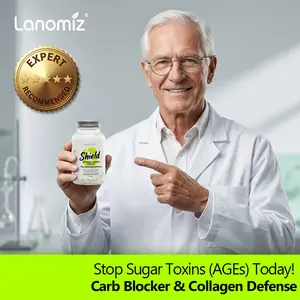 Lanomiz Shield Carb Blocker & AGEs (Sugar Sag) Defense | Fights Sugar Aging & Dullness | Supports Collagen, Elasticity & Radiant Skin