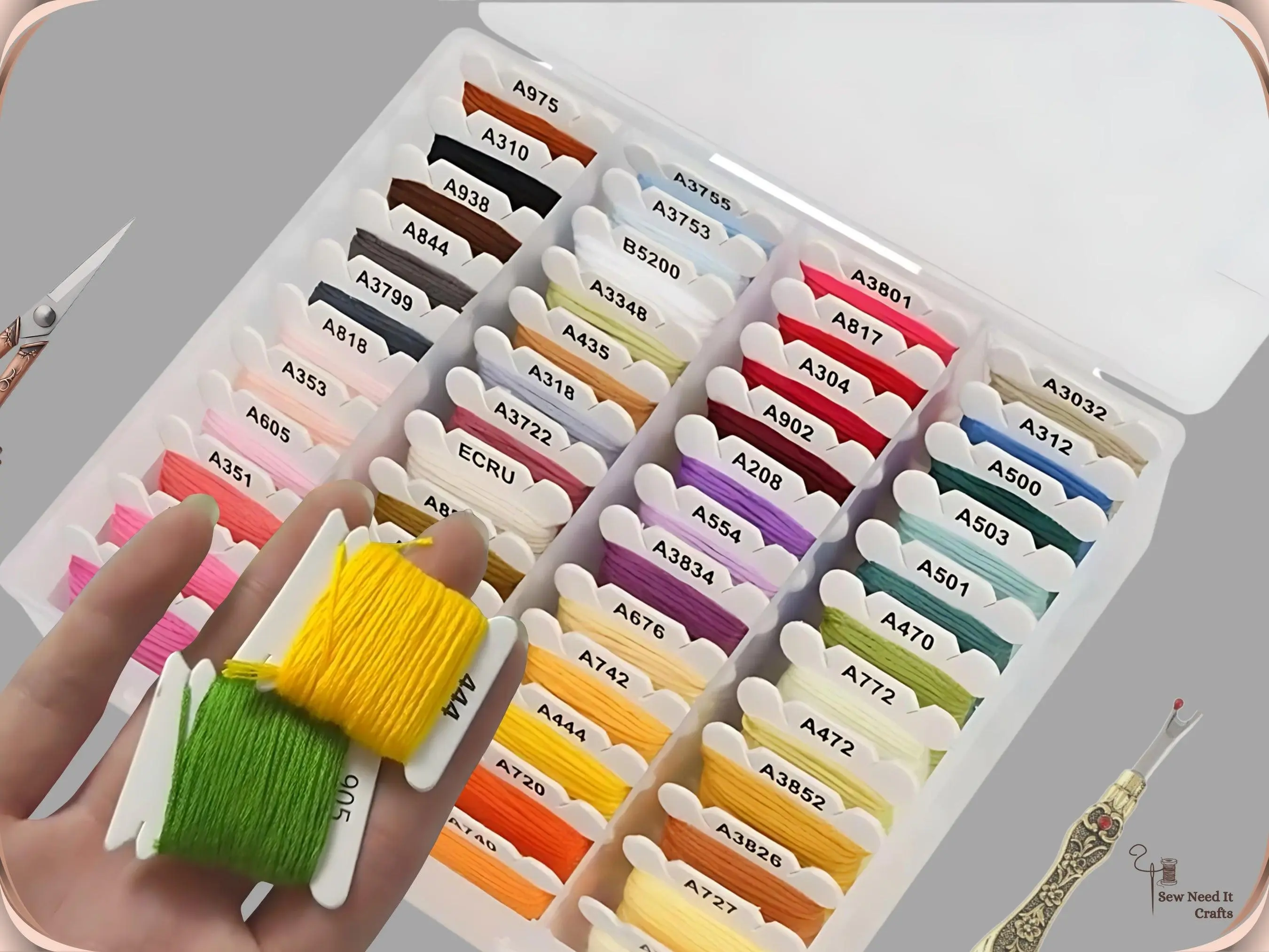 Embroidery Floss Bobbin Organizer Kit with Embroidery Thread Floss