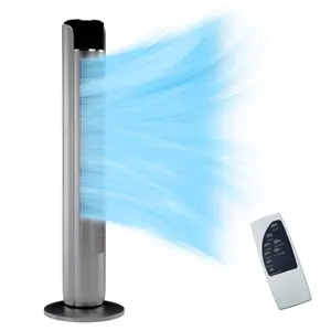 Tower Fan for Bedroom, Standing Cooling Fan with 5 Speeds,4 Modes, 12H Timer, Child Lock, 60°Oscillation, 35 Inch Portable Desk Table Fans for Room, Home, Office, Titanium Metallic