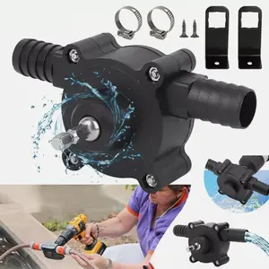 High-Flow Electric Manual Drill Pump for Water Gasoline Oil Diesels Fluid Transfer Pump Mini Hand Self-Priming Quick Pumping Speed,Non-Electric Pump with Quick Flow Rate & Hose Connectors for Home, Garage & Outdoor Use Hydropump