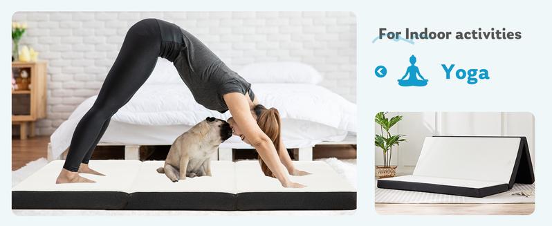 Tri-fold Memory Foam Mattress -Portable Foldable Mat, Collapsible and Washable Cover with CertiPUR-US Certified, for Travel & Camping & Yoga mattress