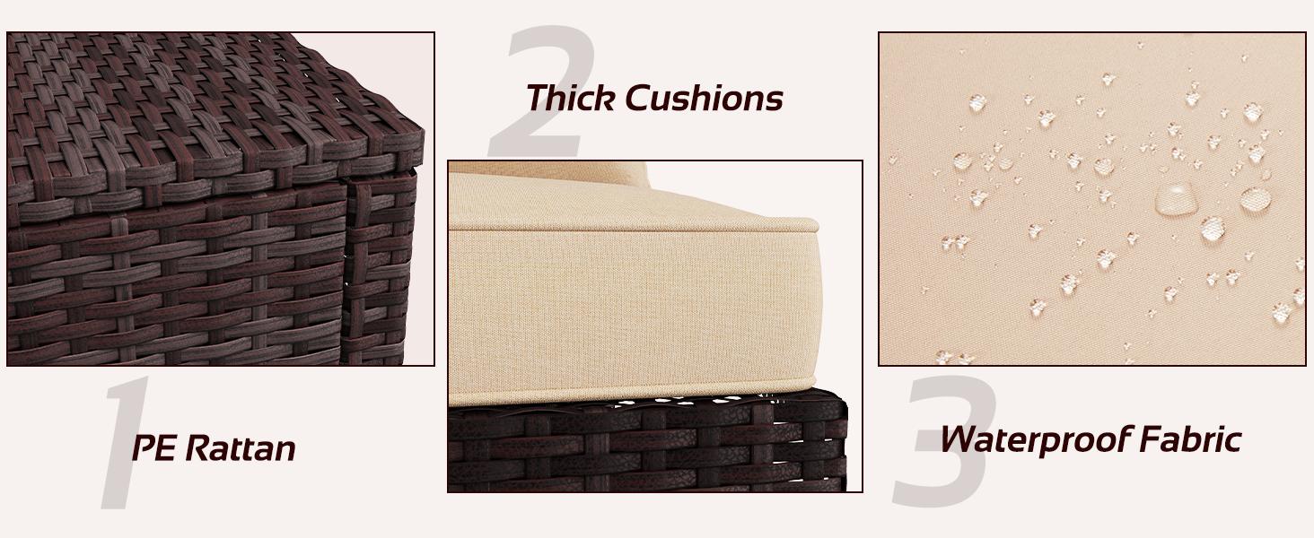 Aecojoy Outdoor 5 Pieces Patio Furniture Set, PE Rattan Wicker Chairs with Ottoman and Table, Bistro Set for Front Porch, Garden, Backyard, Balcony Aecojoy Outdoor 5 Pieces Patio Furniture Set, PE Rattan Wicker Chairs with Ottoman and Table, Bistro Set for Front Porch, Garden, Backyard, Balcony