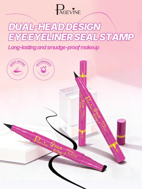 Flawless Finish Liquid Eyeliner, Dual-End Stamp And Ultra-Fine Tip Combo, All-Day Hold With Smudge Resistance, Smooth Application For Crisp Lines, Designed For Sensitive Eyes And Contact Lens Wearers, Makeup Cosmetic, Eyeliner