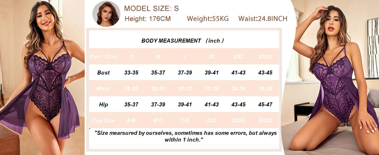 Avidlove Hot Lingerie For Women Floral Snap Crotch Chemise Nightie Lace Nightgown Soft Polyester Mesh Bodysuit with Adjustable Straps SpringStatements