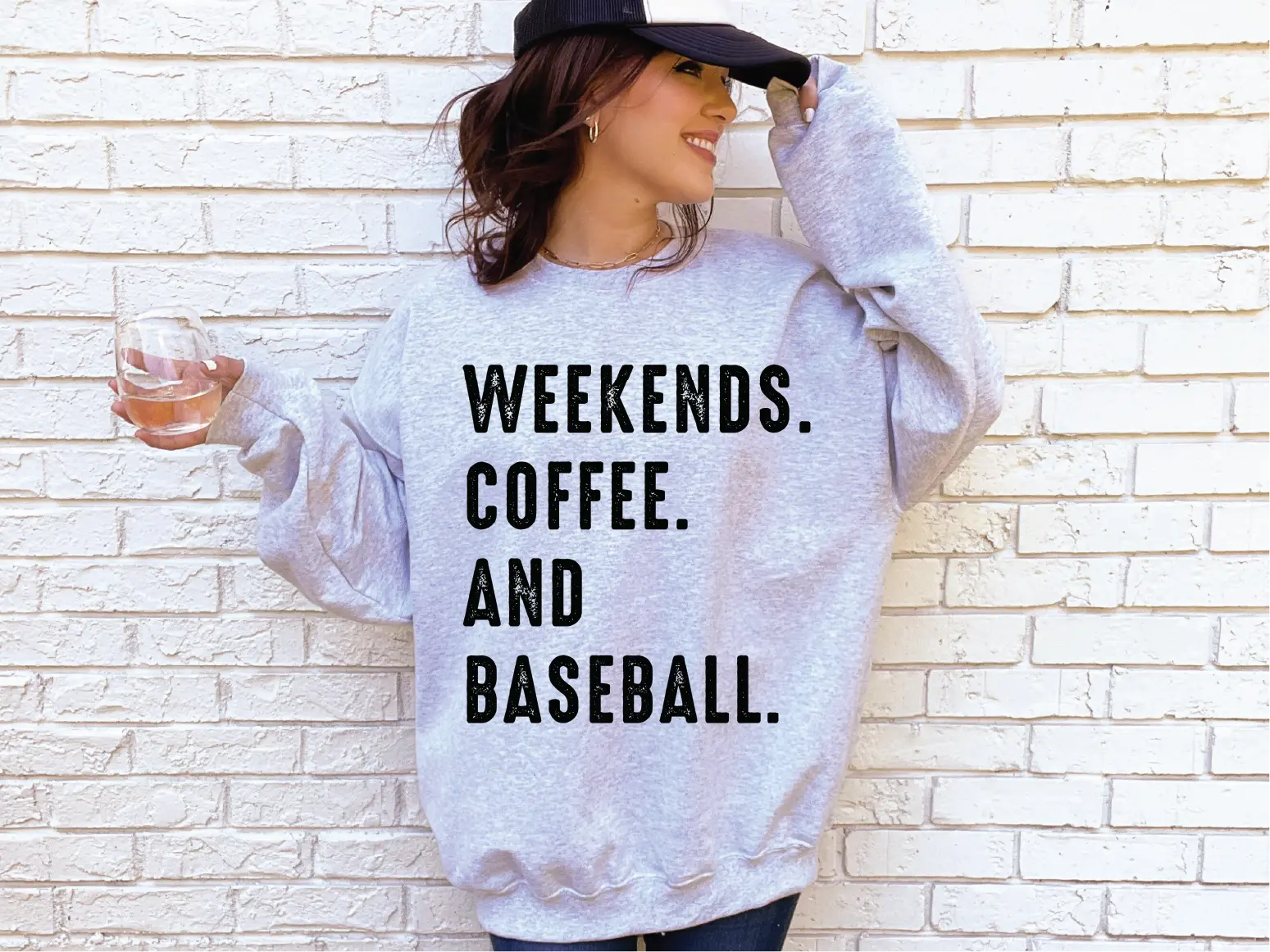 Weekend. Coffee. And Baseball.- Athletic Grey Unisex Sweatshirt