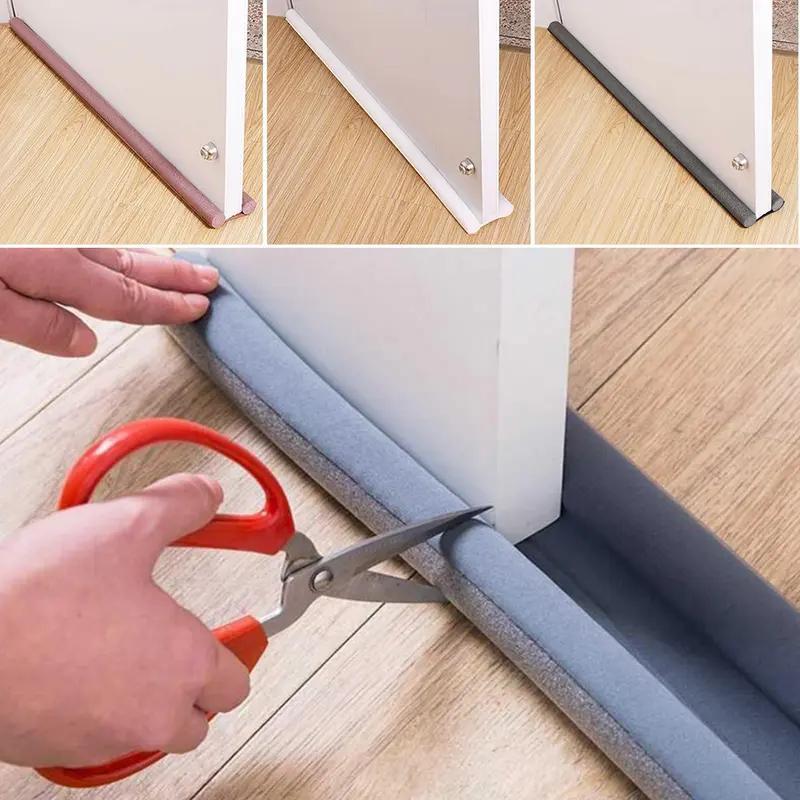 Door Draft Stopper for Bottom of Doors Door Draft Noise Blocker Black Gap Stoppers Door Draft Guard for Bottom of Doors Adjustable Door Seal Sweep Draft Home Essentials Gadgets
