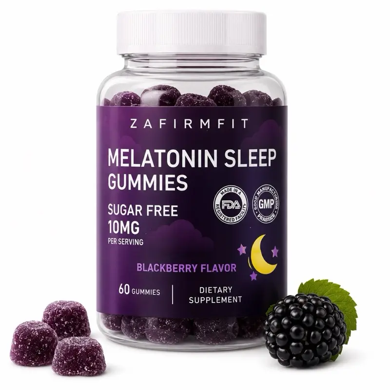 ZAFIRMFIT Melatonin Sleep Gummies 10mg | Sugar Free | Blackberry Flavor | 60 Gummies
