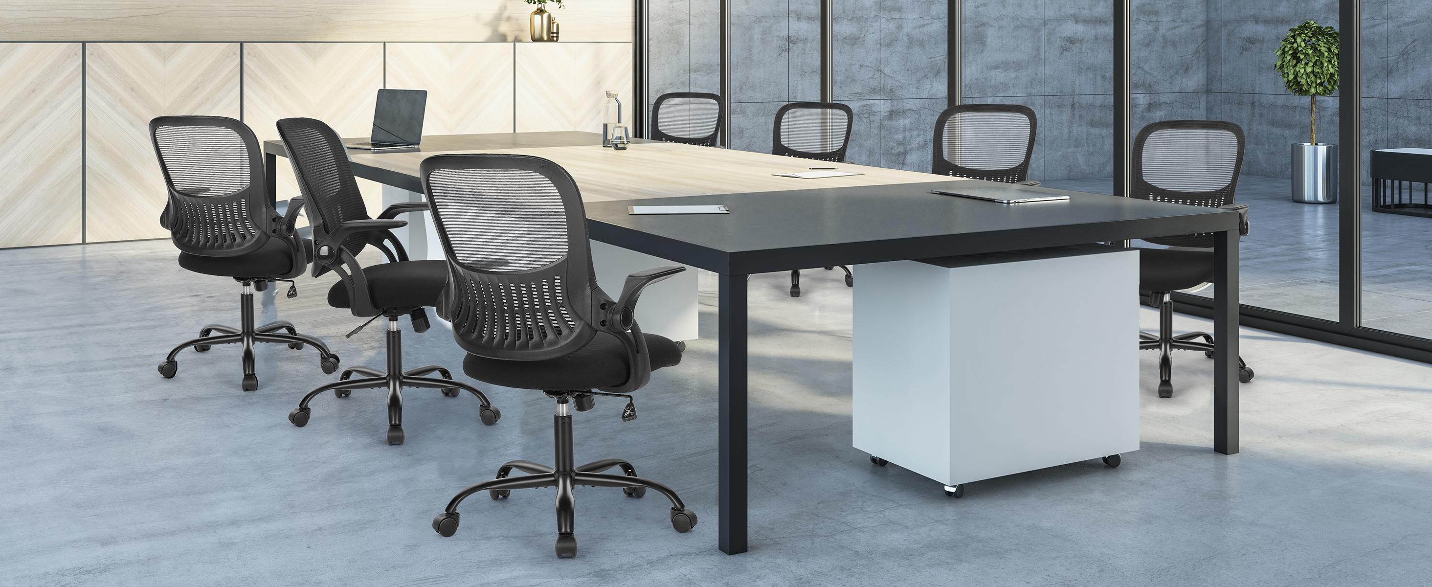 Furnest Furniture Indoor Furniture chairs Height Adjustable Office Computer Desk chair, Ergonomic Mid-Back Mesh Rolling Work Swivel chairs with Wheels, Comfy Arms for Home and work hermanmiller chair