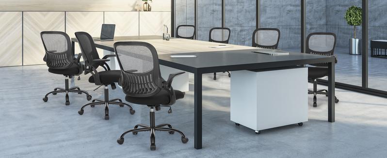 Furnest Furniture Indoor Furniture chairs Height Adjustable Office Computer Desk chair, Ergonomic Mid-Back Mesh Rolling Work Swivel chairs with Wheels, Comfy Arms for Home and work hermanmiller chair