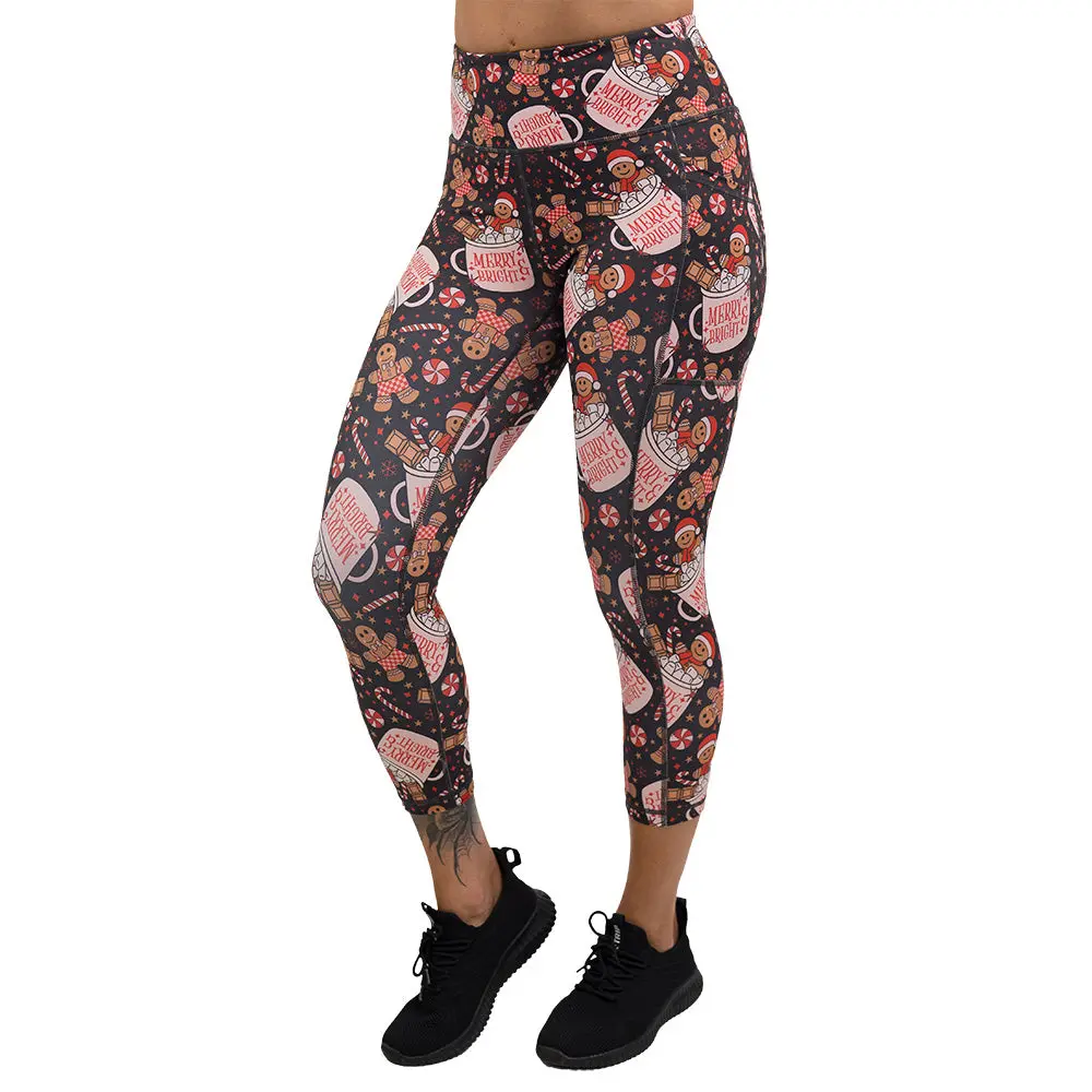 CONSTANTLY VARIED GEAR Women's Snow Day Polyester Spandex Leggings with High Waistband and Traditional Pockets, Squat Proof, Bottoms, Everyday Active, Fit Journey, Womens Fitness, Elastane