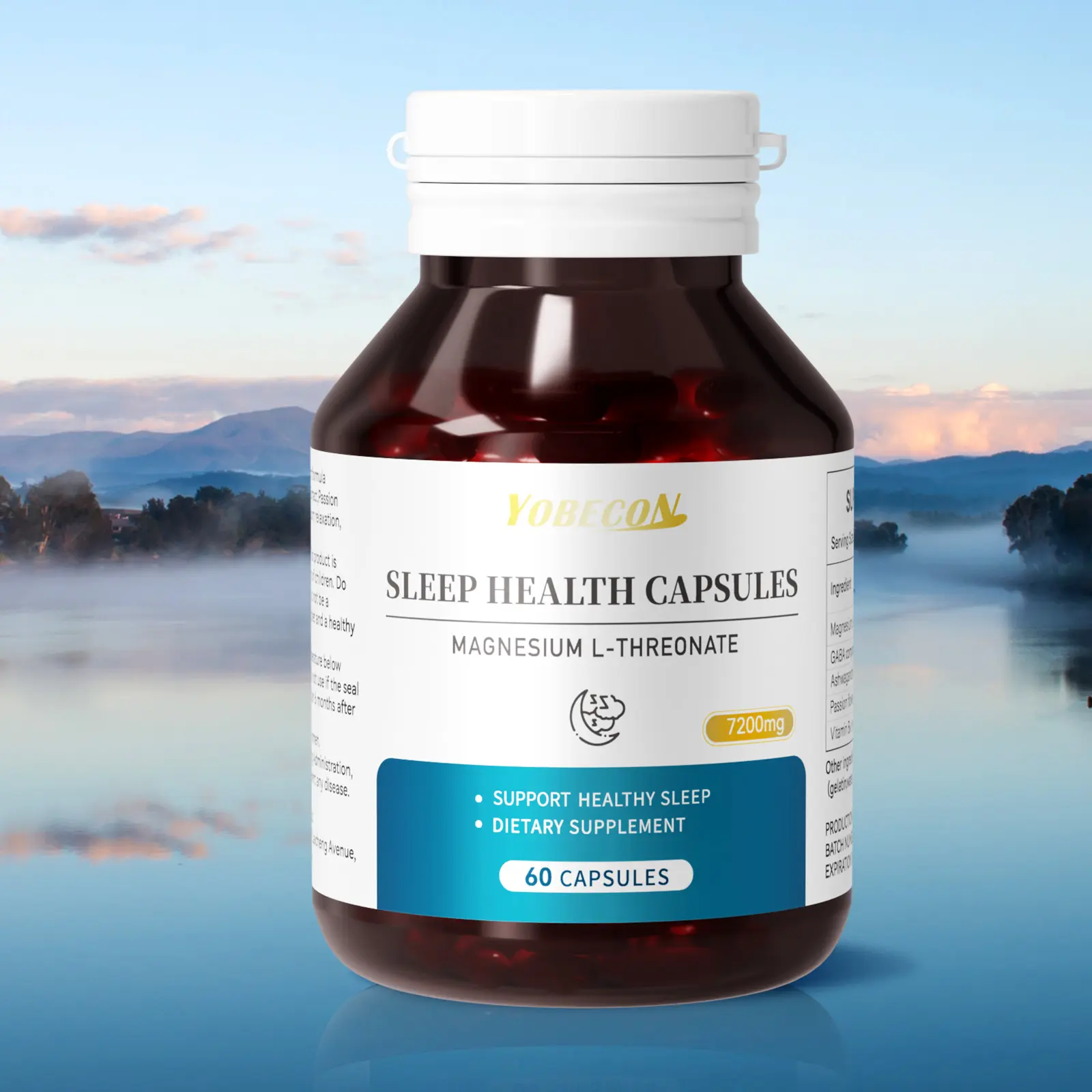 Heaisrlate Nighttime Sleep Aid Vitamin Supplement with Magnesium L-Threonate & GABA, Supports Relaxation, Body Energy & Cognitive Health, Suitable for Adults, 60/120/180 Capsules (Up to 3-Month Supply)