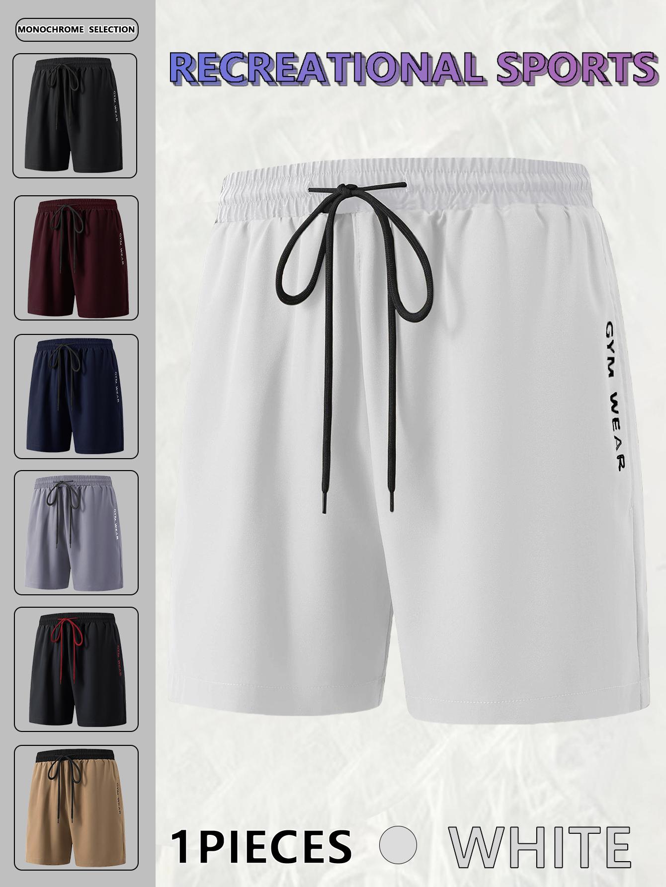 Men's Letter Print Leisure Shorts, Casual Comfy Breathable Athletic Shorts for Summer, Shorts for Men, Men's Bottoms for Daily Wear, Men Shorts, Jogging Shorts, Breathable Fitness Shorts, SummerSportsShorts Please refer to the size chart before purchasing