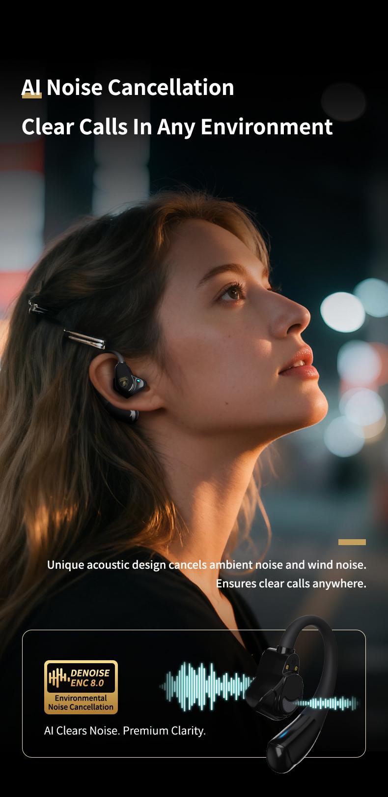 Lamborghini Official Wireless Earbuds | Sport Ear Hook Bluetooth 6.0 Electronic Headphones | Deep Bass, Low Power Use| Comfortable for Running, Gym & Daily Calls Earphones Audio Headset | Excellent Gifts for tiktokshopcreatorpicks