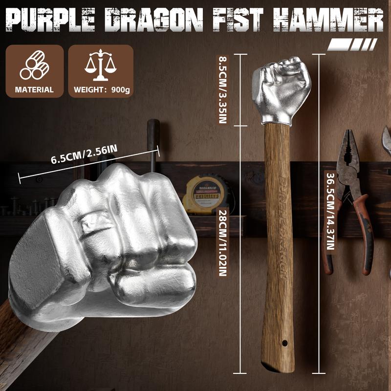 【February Faves】PurpleDragon-Hammer Fist Shape Christmas Gift-Stainless Steel with Wooden Handle, Suitable for Home and Outdoor Camping, Craft Decorative Tool -for Men,Boyfriend Father