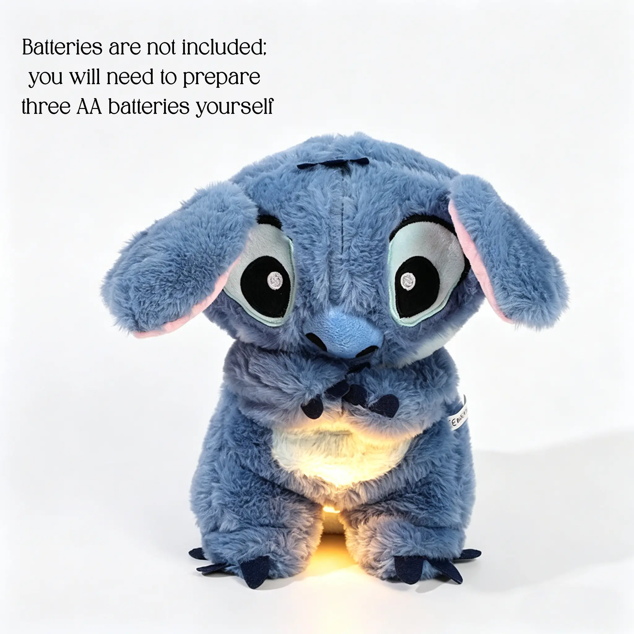 Disney Stitch Breathing Plush Toy 11.8 inches Interactive Soothing Stuffed Doll, Batteries Not Included Gift for Kids Girls