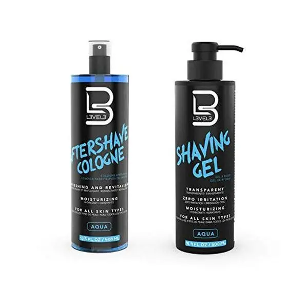 L3 Level 3 After-Shaving Shaving Kit - Body Care Transparent Gel, Gentle Anti-Nick Formula, Calms Redness, Hydrates Skin, Refreshes Scent, Ideal for Straight Razor Use, Refreshing
