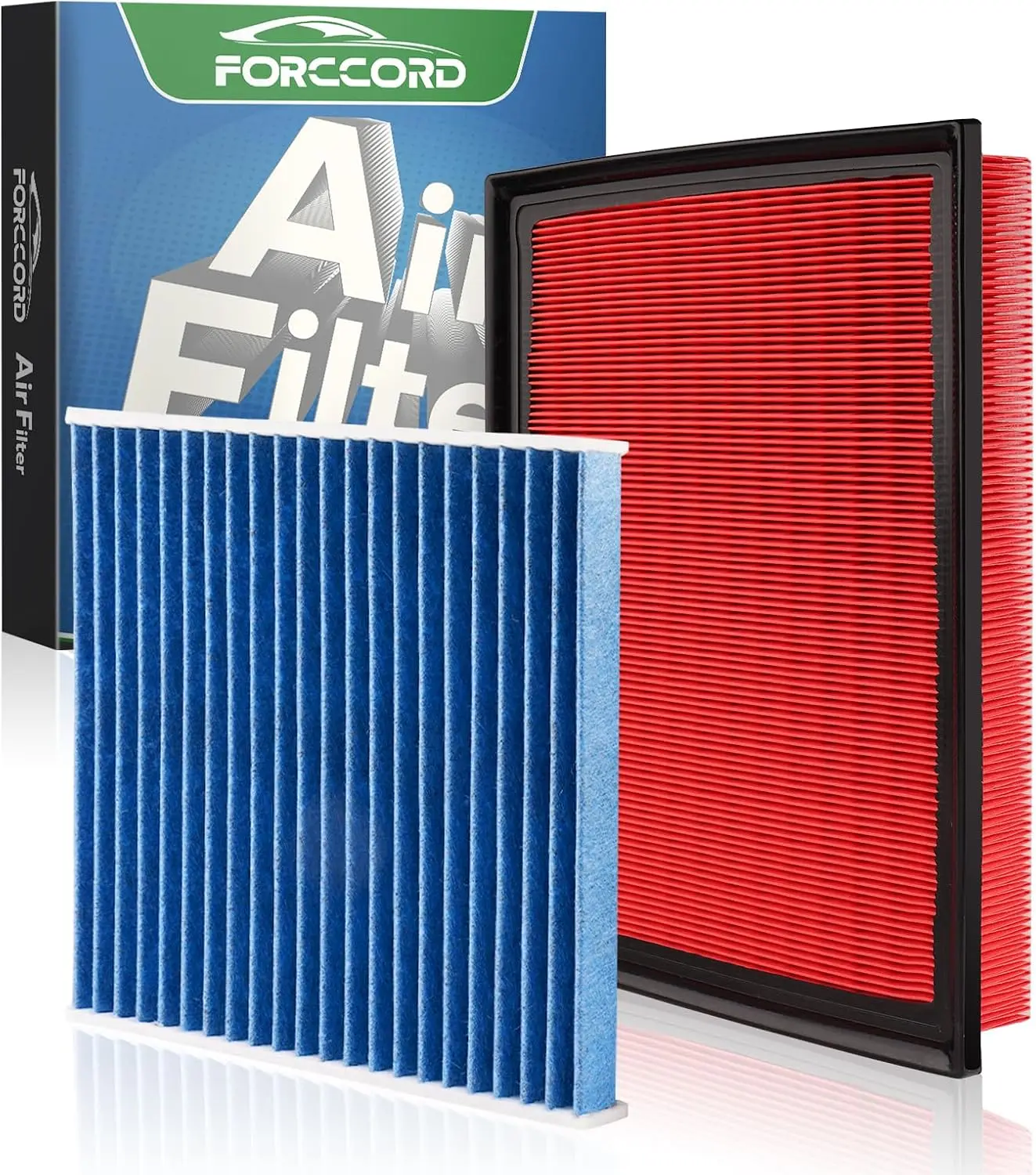 Forccord Cabin Air Filter and Engine Air Filter Fits for Toyota 4RUNNER 4.0L (2024-2010), Lexus GX460 4.6L (2023-2010) Activated Carbon Cabin Filter Replacement CF10285 1780138051