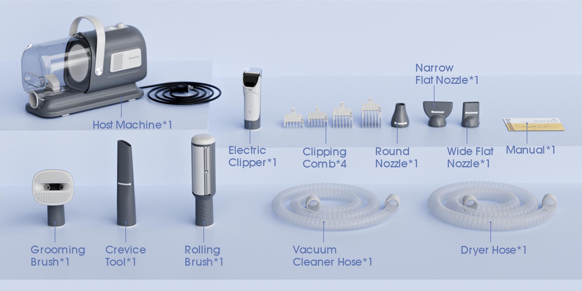 【Geoorood】 Geoorood Dog Grooming All-in-One Kit with Vacuum Brush 2.5L Large Pog, Stainless Steel Blades Lightweight Design 13KPa Suction Force Portable Cleaning Set #February Stock Up 【Geoorood】 Geoorood Dog Grooming All-in-One Kit with Vacuum Brush 2.5L Large Pog, Stainless Steel Blades Lightweight Design 13KPa Suction Force Portable Cleaning Set #February Stock Up