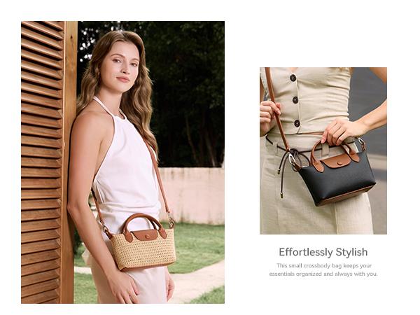 BOSTANTEN Small Crossbody Bags for Women Top Handle Purse Vegan Leather Shoulder Handbags for Daily, Travel