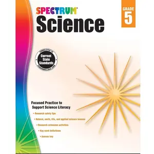 Spectrum 5th Grade Science Workbooks, Ages 10 to 11, 5th Grade Science, Research Safety Tips and Physical, Earth, Space, and Life Science with Research Activities - 144 Pages (Volume 65) Paperback – August 15, 2014