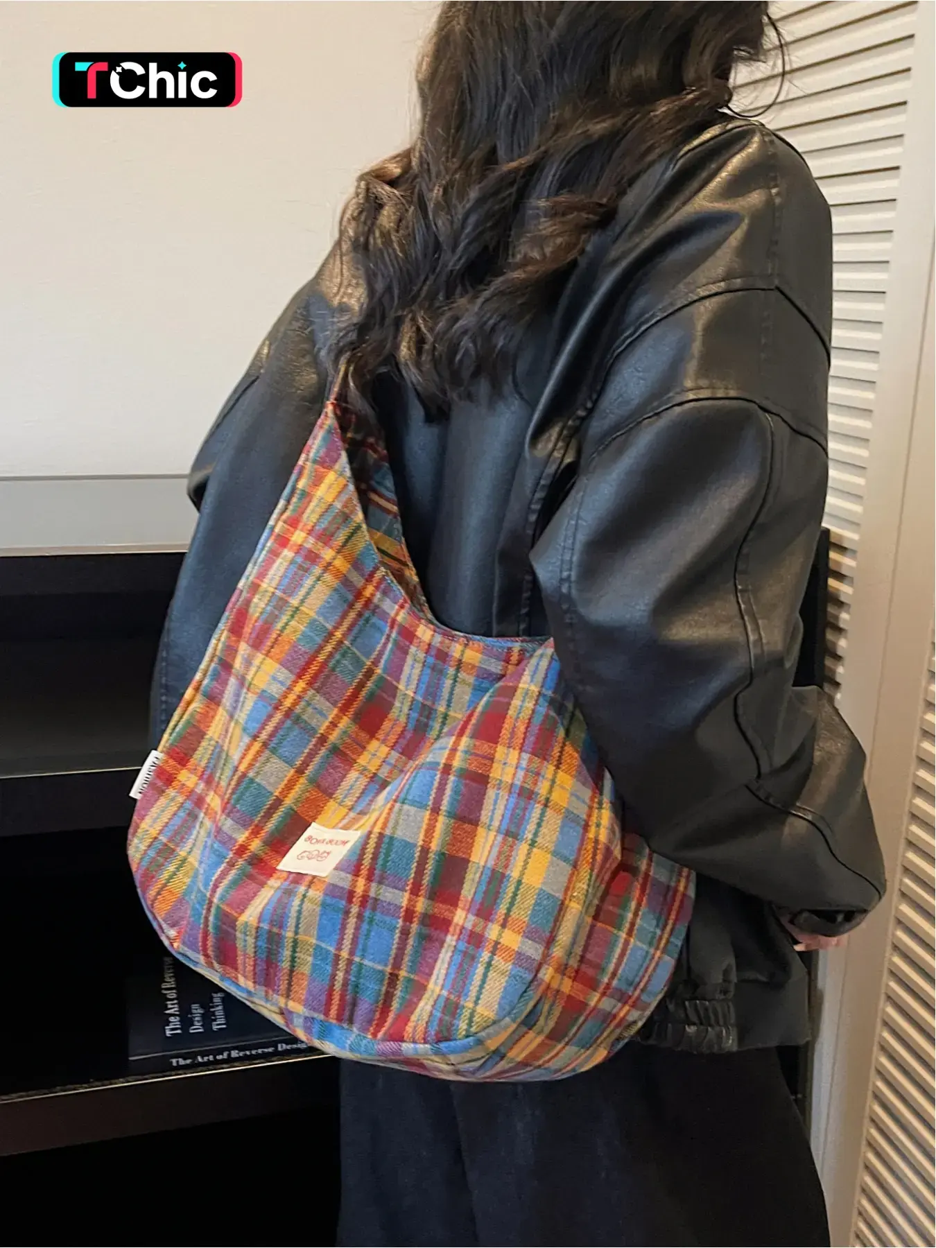 Retro Plaid Underarm Bag, Spring/Summer Textile Shoulder Bag, Crossbody Tote Bag, Casual Fashion Bag, Multi-Color Versatile Casual Large Capacity Bag, Suitable for Dates, Commuting, Shopping, and Compatible with Everyday Accessories