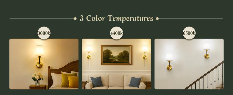 【Christmas Gift】Mid-Century Modern Battery Operated Wall Sconces Set of 2 Black Gold Wireless Lights with Rechargeable Magnetic Bulbs Remote Dimmable 15 RGB Colors for Bedroom Living Room Hallway Decor