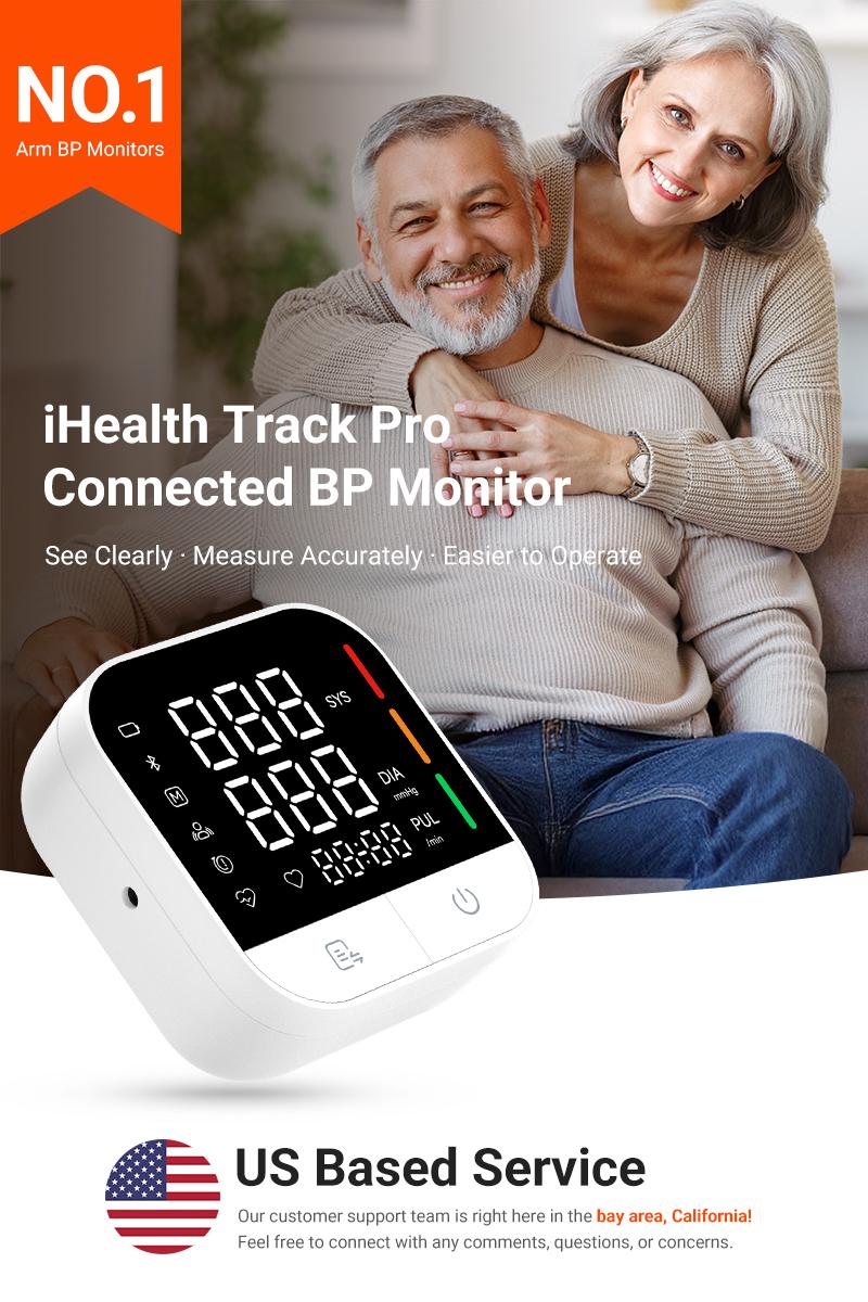 iHealth Track Pro Upper Arm Blood Pressure Monitor, Full-View LED Screen, Body & Cuff Detection, App-Enabled for iOS & Android, Adjustable Cuff Large Adults Arm Friendly iHealth Track Pro Upper Arm Blood Pressure Monitor, Full-View LED Screen, Body & Cuff Detection, App-Enabled for iOS & Android, Adjustable Cuff Large Adults Arm Friendly