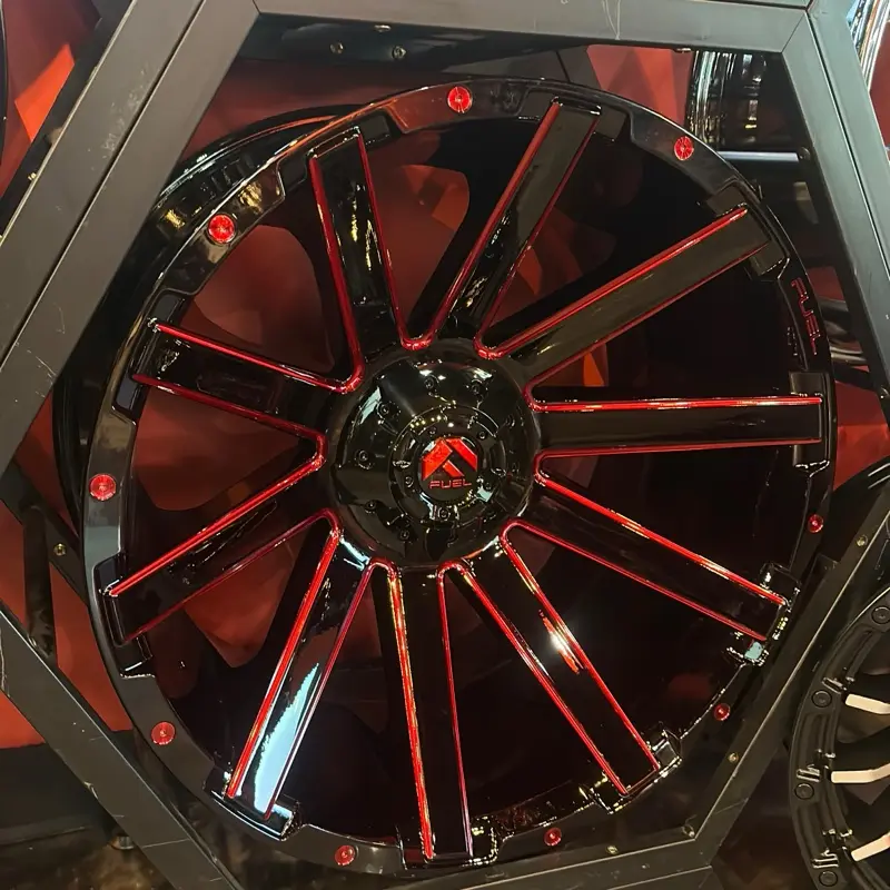 Fuel Contra Wheel D64322202647 - Black & Red Glossy Finish with Red Accents for High-Performance Vehicles