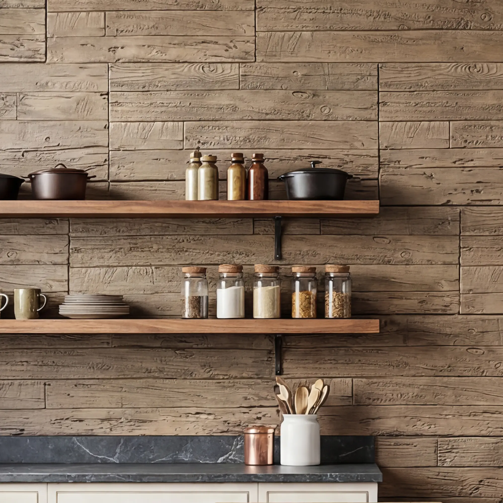 FUFU&GAGA Faux Wood Stone Veneer Panels, Lightweight Interlocking Decorative Wall Panels, Weatherproof Rustic Wood Look Faux Stone Siding for Indoor Outdoor Accent Wall Backyard Patio House Exterior