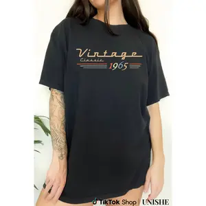 Vintage 1965 Cotton T-Shirt – Unisex 60th Birthday Tee for Celebrating 60 Years Old