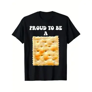 Proud to be a Cracker" Humorous T-Shirt - 100% Cotton, Black with Saltine Design.