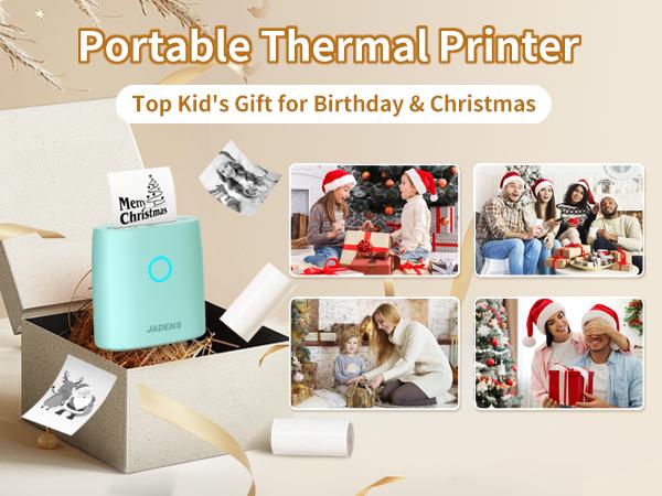 JADENS Mini Sticker Printer-2 Inch Bluetooth Thermal Pocket Printer,Inkless Portable Printer for Study Notes,Photos, Memos,Lists,Gifts,Journals Printing Machine Sticky Label,Christmas Birthday Gifts for Girls Boys JADENS Mini Sticker Printer-2 Inch Bluetooth Thermal Pocket Printer,Inkless Portable Printer for Study Notes,Photos, Memos,Lists,Gifts,Journals Printing Machine Sticky Label,Christmas Birthday Gifts for Girls Boys